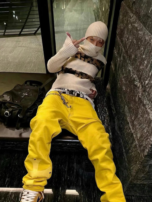 Jeans Chrome Hearts Jaune