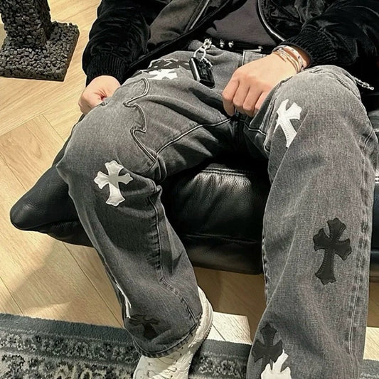 Jeans Chrome Hearts noir